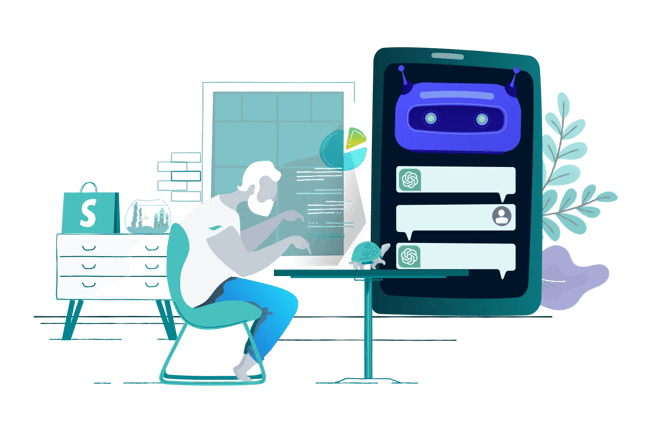 Top 10 Ways to Use ChatGPT to Grow Shopify Sales - GenovaWebArt blog article, banner image