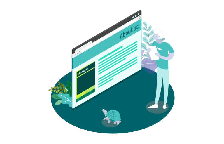 How to Create an About Us Page on Shopify That Converts (5 Examples) - GenovaWebArt blog article, banner image