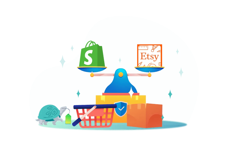 Shopify vs. Etsy: Which One Should You Choose in 2024? - GenovaWebArt blog article, banner image