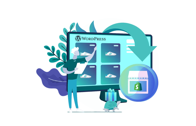 WordPress to Shopify Migration: Step-by-Step Guide - GenovaWebArt blog article, banner image