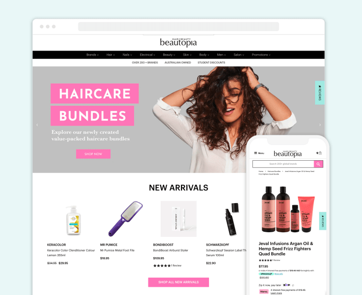 Beautopia Shopify beauty eCommerce store, illustration for 30 Best Beauty Shopify Stores blog article