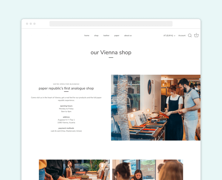 Paper Republic, Austrian Notebooks Brand, Screenshot for Blog Article - Shopify POS System