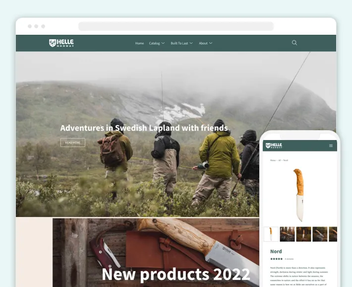 Helle Norway online store, Screenshot for Blog Article - Best Nordic Minimalistic eCommerce Stores