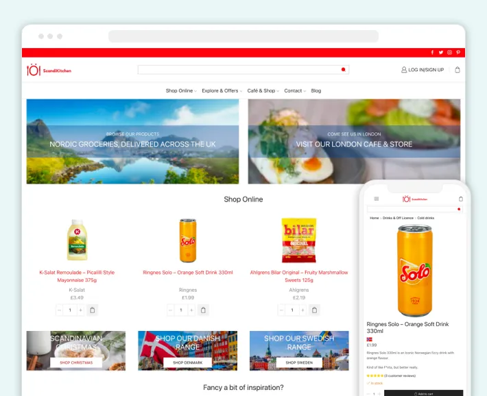 Scandi Kitchen online store, Screenshot for Blog Article - Best Nordic Minimalistic eCommerce Stores