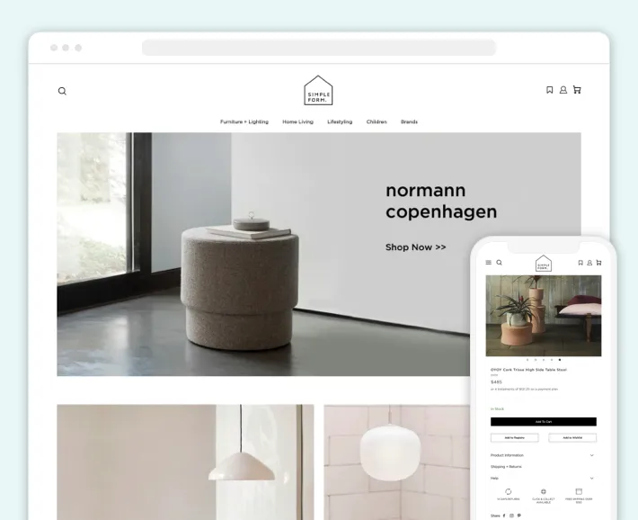 Simple Form online store, Screenshot for Blog Article - Best Nordic Minimalistic eCommerce Stores
