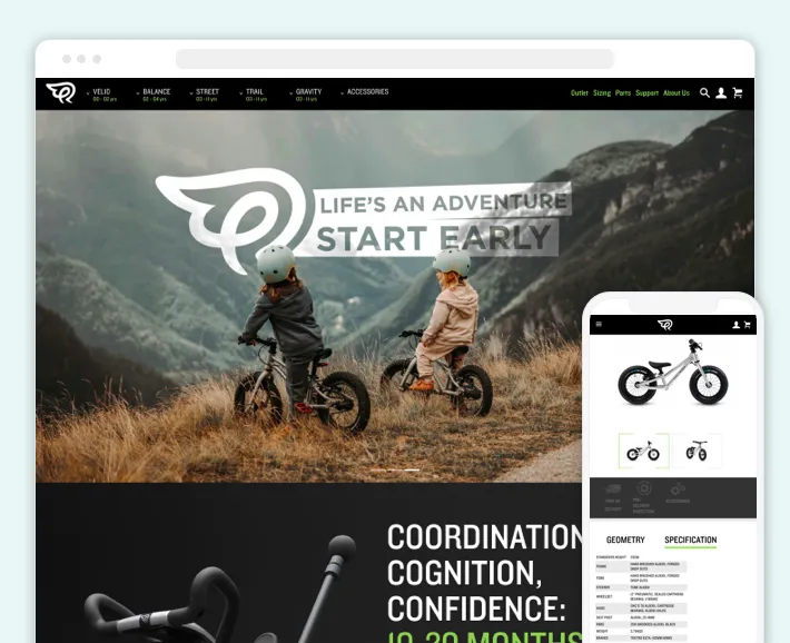 Early Rider online store, Screenshot for Blog Article - eCommerce Website Development Cost