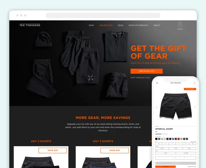 Ten Thousand online store, Screenshot for Blog Article - How to Find and Hire Shopify Developers Ten Thousand online store, Screenshot for Blog Article - How to Find and Hire Shopify Developers