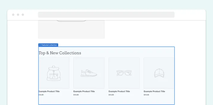 Top and New Collections, Illustration for Blog Article - How to Organize Home Page on Shopify