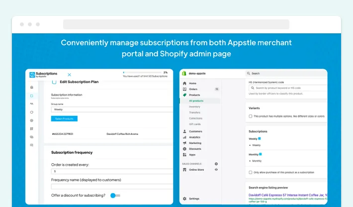 Appstle Subscriptions&Loyalty Shopify app, Screenshot for Blog Article - Shopify Apps Explained
