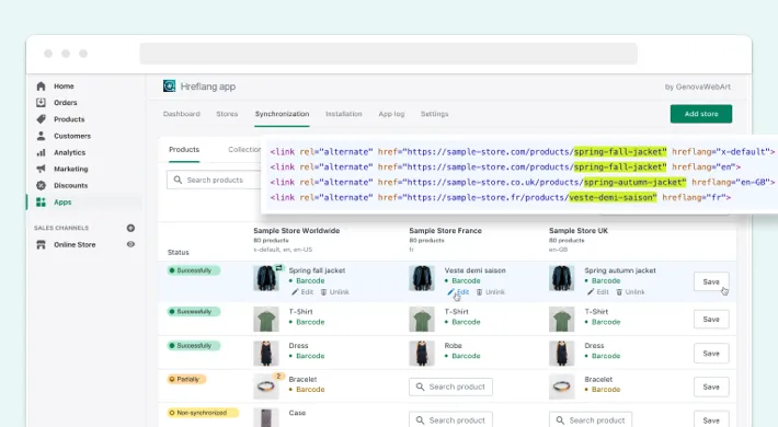 Hreflang Manager app used for guiding customers to their localized shop, Screenshot for Blog Article - Shopify Apps Explained