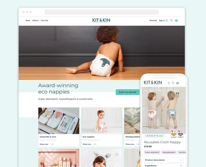 Kit&Kin Shopify store replatformed and modernized by GenovaWebArt, Screenshot for Blog Article - Shopify Apps Explained