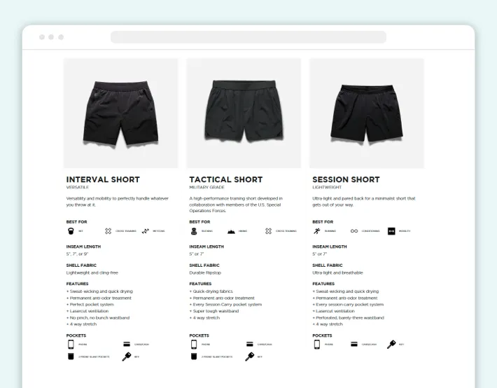 The comparison feature, implemented as a Shopify app by GenovaWebArt for the Ten Thousand store, Screenshot for Blog Article - Shopify email notifications The comparison feature, implemented as a Shopify app by GenovaWebArt for the Ten Thousand store, Screenshot for Blog Article - Shopify email notifications