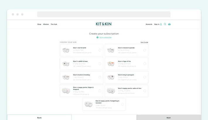 Building custom bundles via subscription in the Kit&Kin Shopify Store, Screenshot for Blog Article - Shopify Product Bundles