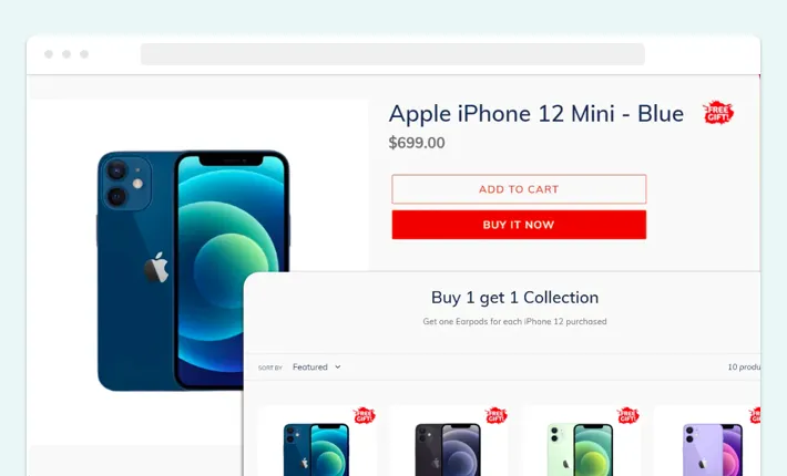 An example of a BOGO bundle, Screenshot for Blog Article - Shopify Product Bundles