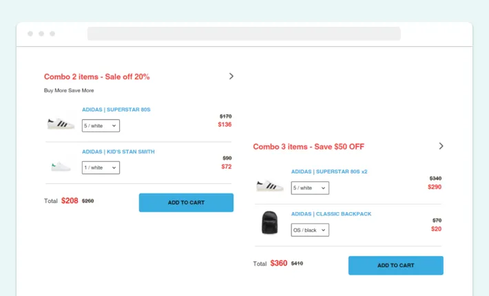An example of a variant-based bundle, Screenshot for Blog Article - Shopify Product Bundles