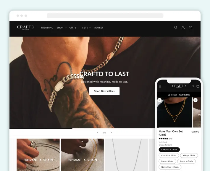 CRAFTD London online store, Screenshot for Blog Article - Top Accessories Stores on Shopify