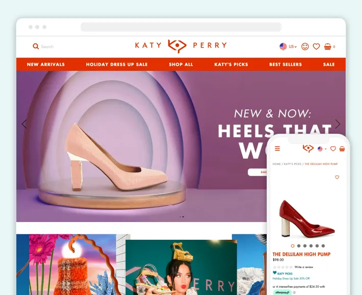 Katy Perry Collections online store, Screenshot for Blog Article - Top Accessories Stores on Shopify