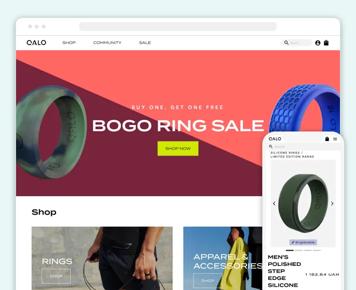 QALO online store, Screenshot for Blog Article - Top Accessories Stores on Shopify