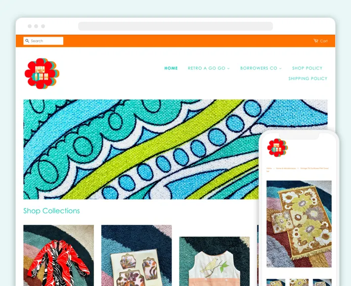 Retro a Go Go online store, Screenshot for Blog Article - Top Accessories Stores on Shopify