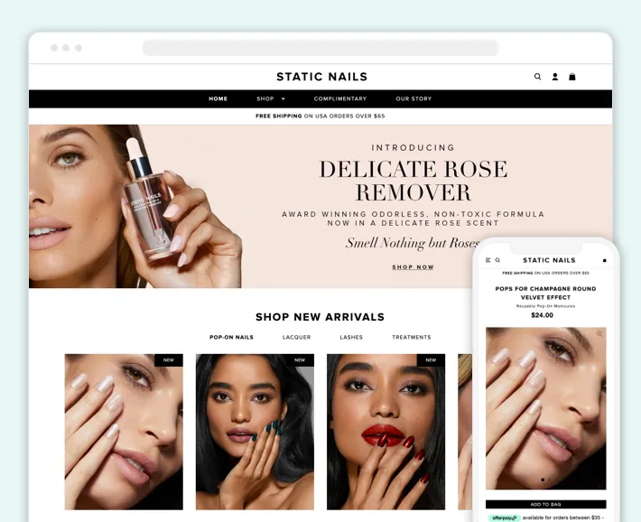 Static Nails online store, Screenshot for Blog Article - Top Accessories Stores on Shopify