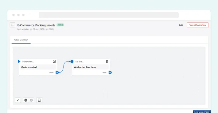 Adding a product to the order with Shopify flow example, Screenshot for Blog Article - Shopify Plus Flow
