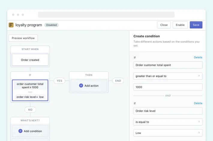 Setting up conditions in Shopify Flow, Screenshot for Blog Article - Shopify Plus Flow