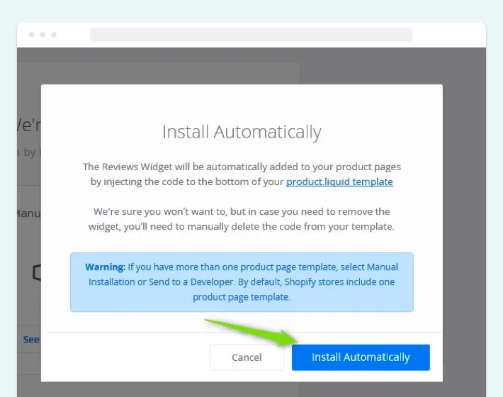 Yotpo automatic installation, Screenshot for Blog Article - Yotpo App and Shopify