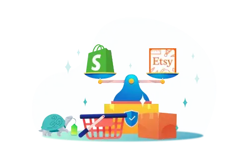 Shopify vs. Etsy: Which One Should You Choose in 2024? - GenovaWebArt blog article, banner image