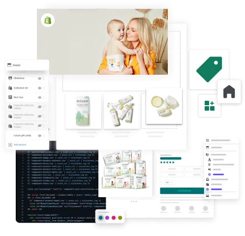 Kit and Kin online store, Shopify Plus development example - GenovaWebArt case study, banner image