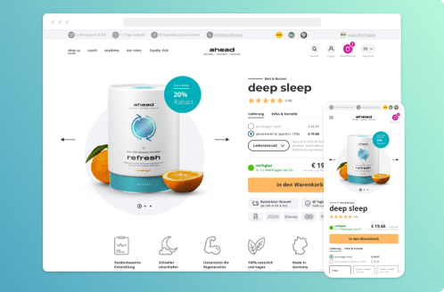 GenovaWebArt Shopify Portfolio item  Ahead Nutrition product page