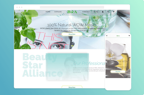 GenovaWebArt Shopify Portfolio item Beauty Star Alliance home page