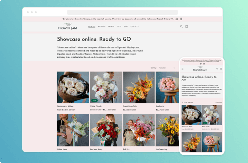 GenovaWebArt Shopify Portfolio item Flowerjam collection page