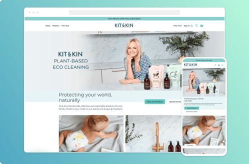 GenovaWebArt Shopify Portfolio item Kit & Kin home page