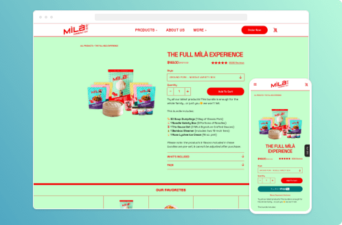 GenovaWebArt Shopify Portfolio item Mila product page