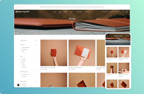 GenovaWebArt Shopify Portfolio item Paper Republic collection page