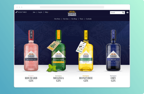 GenovaWebArt Shopify Portfolio item Warner Edwards Distillery home page