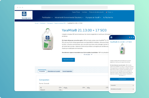 GenovaWebArt Shopify Portfolio item  Yara International product page